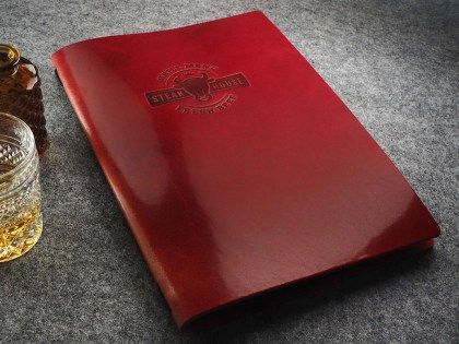 Bőr étlaptartó éttermeknek
